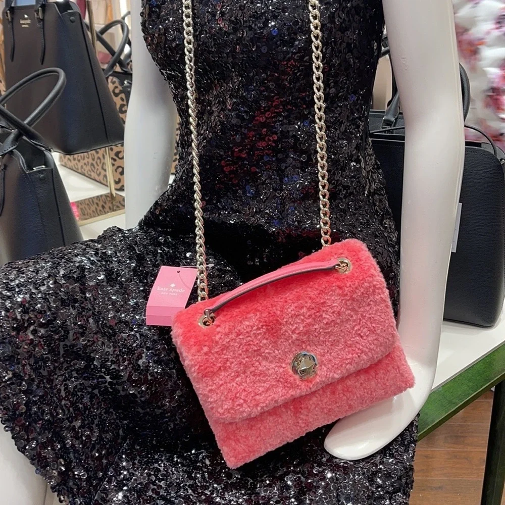 Kate Spade Natalia Foux Fur small flap crossbody